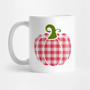 Farmhouse, Country, Red Gingham Pumpkin Mug